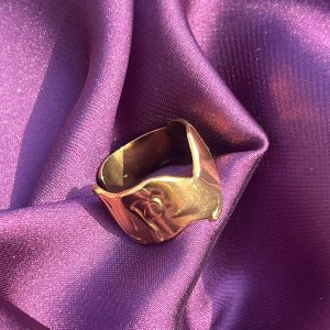 Vintage Minimalist Asymmetrical Pattern Design Open Ring