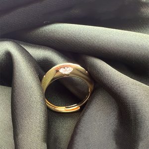 Stainless Steel Rotating Planet Ring With Micro-Inlaid Zirconia