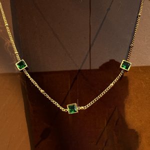 Stainless Steel  Square Pendant Necklace