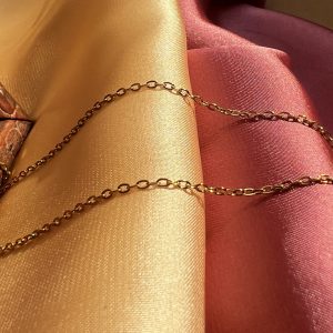 Stainless Steel Gold Color O Shape Cross 1.5mmChain