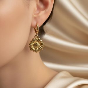 Golden Sunflower Hoops